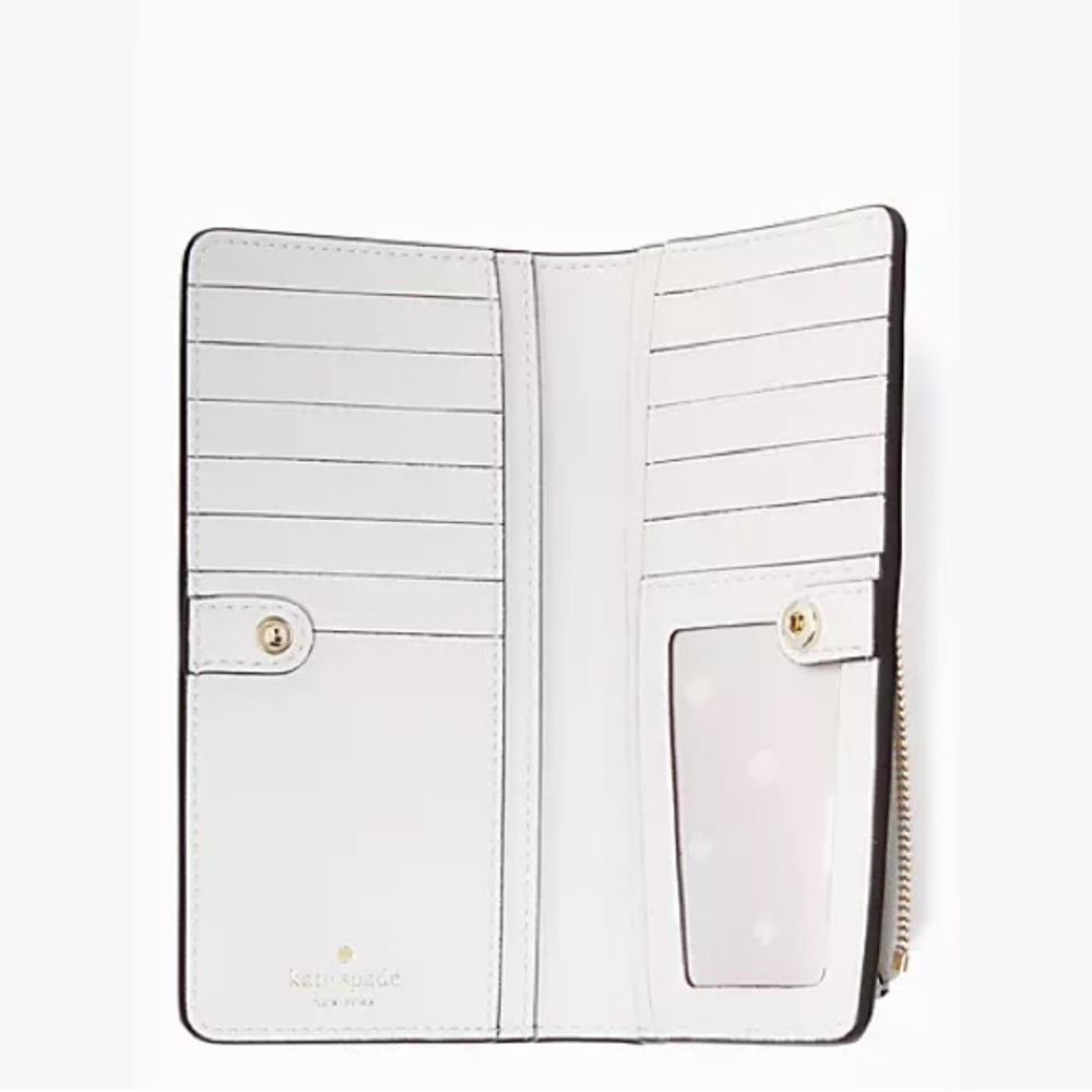 NWT Kate Spade Darcy Large Slim Bifold Leather Embellished Wallet - Picture 4 of 9